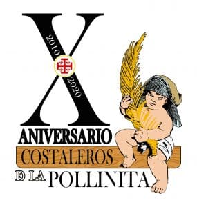 Logo X aniversario cuadrilla de costaleros de la Hermandad de la Pollinita