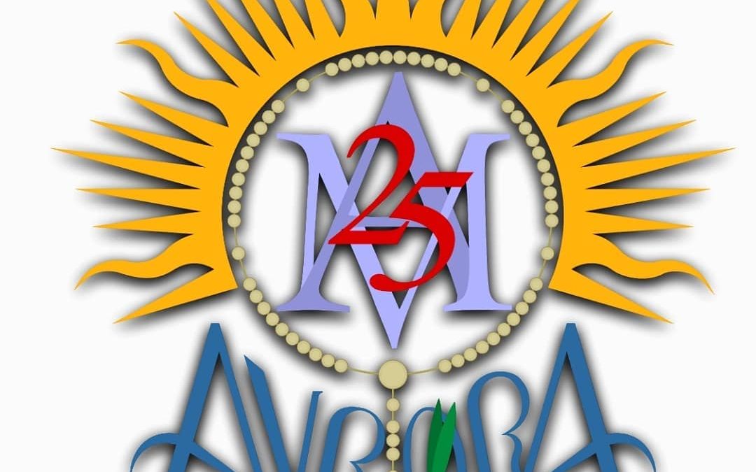 Logotipo XXV Aniversario de Ntra. Sra. de la Aurora de Cabra