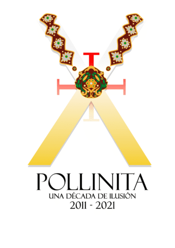Logotipo décimo aniversario Hermandad Pollinita de Cabra