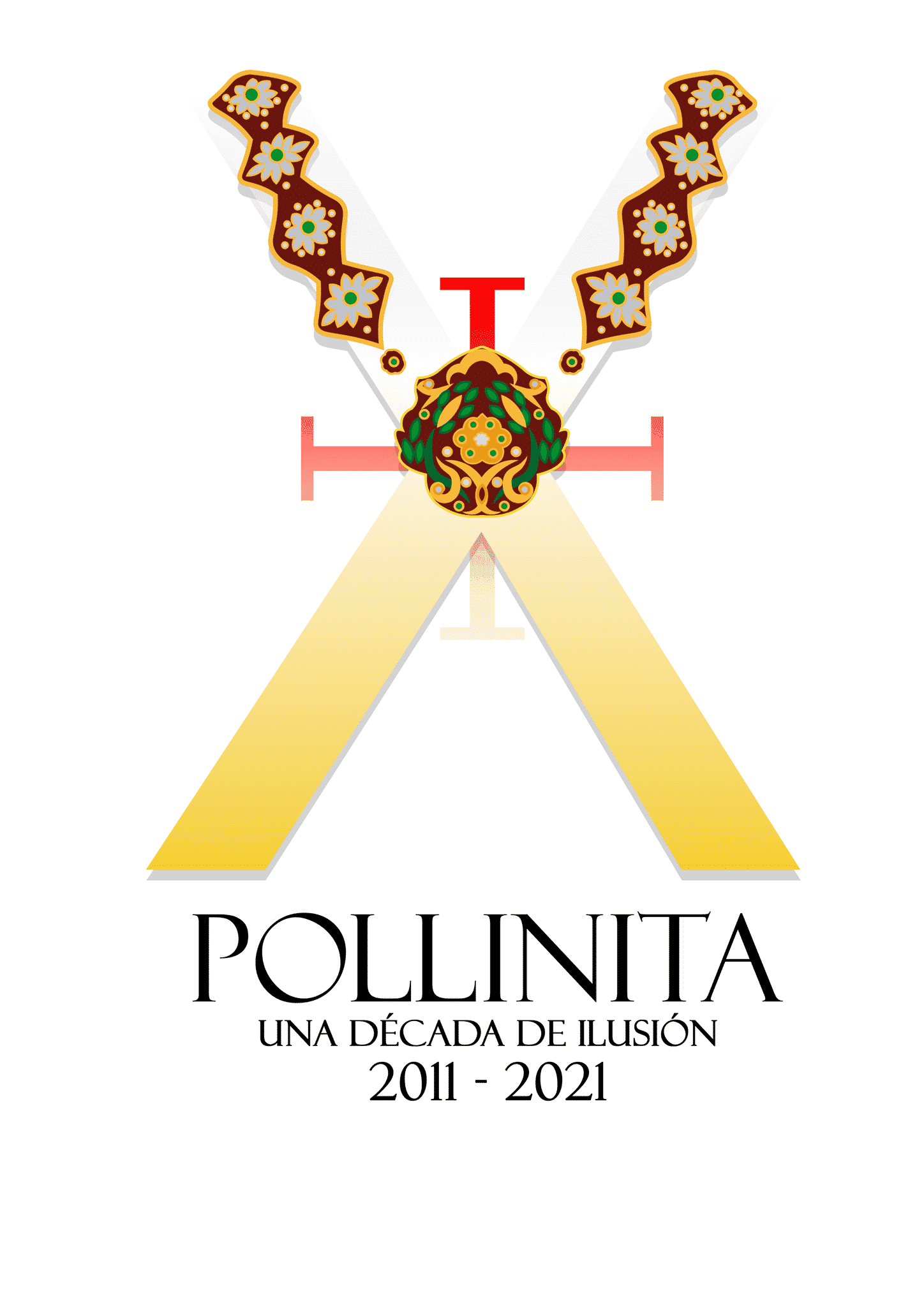 Logotipo décimo aniversario Hermandad Pollinita de Cabra