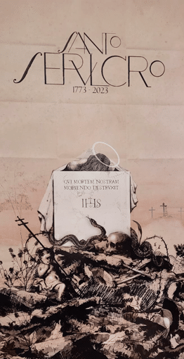 Cartel del 250 aniversario de la llegada a Cabra del Cristo Yacente de la Hermandad del Santo Sepulcro de Cabra